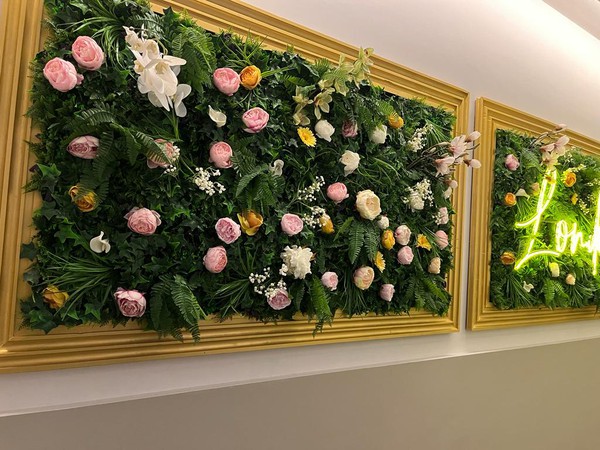 Secondhand Giant Gilt Frame Floral Display For Sale