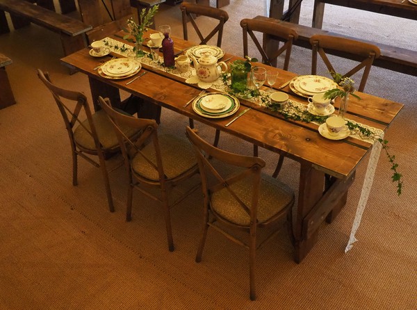 Rustic trestle tables for sale