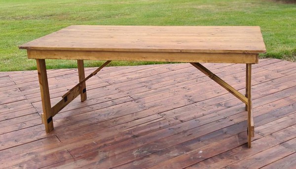 Farmhouse tables with folding legs