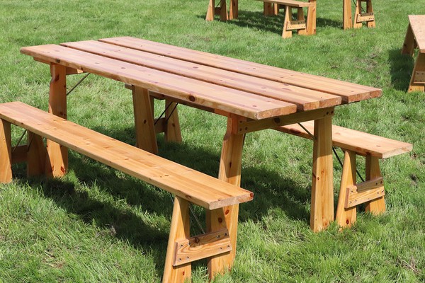 Rustic folding benches