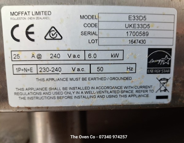 Secondhand Blue Seal E33D5 Turbo Steam Oven