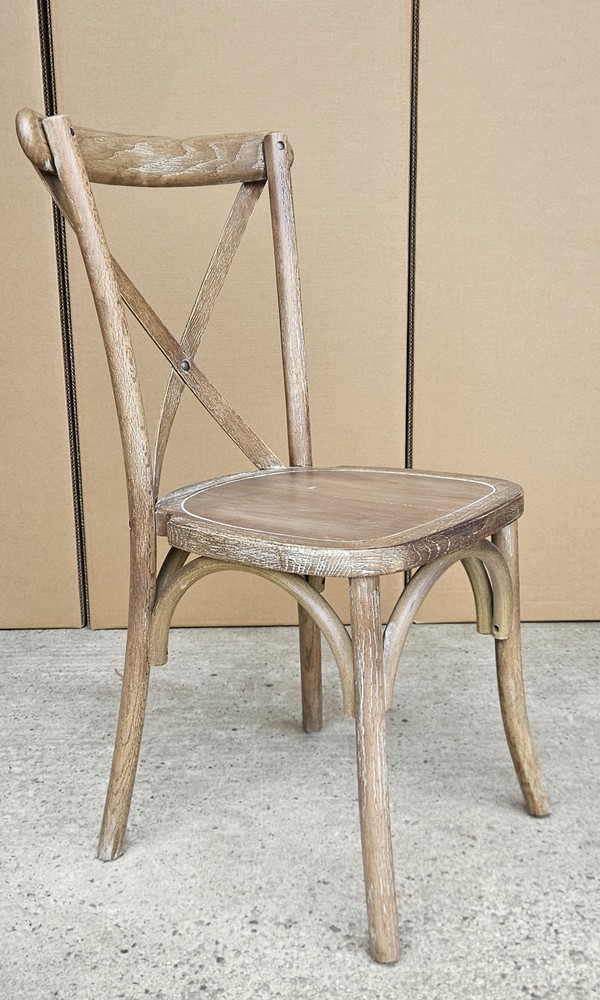 New 300x Rustic Oak Cross Back Chairs