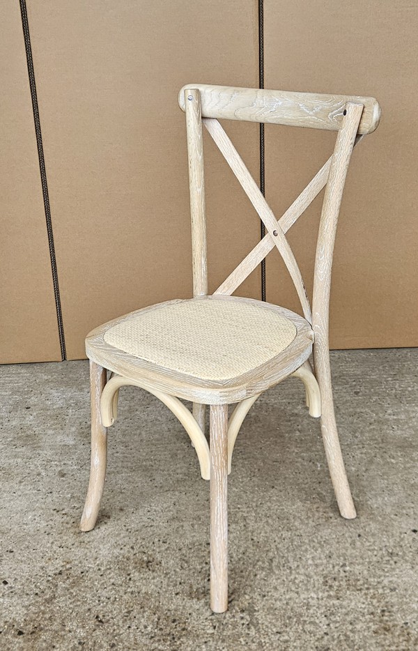 230x Light Oak Cross Back Chairs For Sale