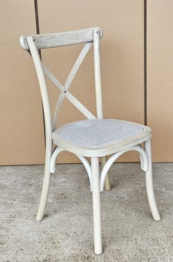 New 200x Mottled Grey Oak Cross Back Chairs For Sale