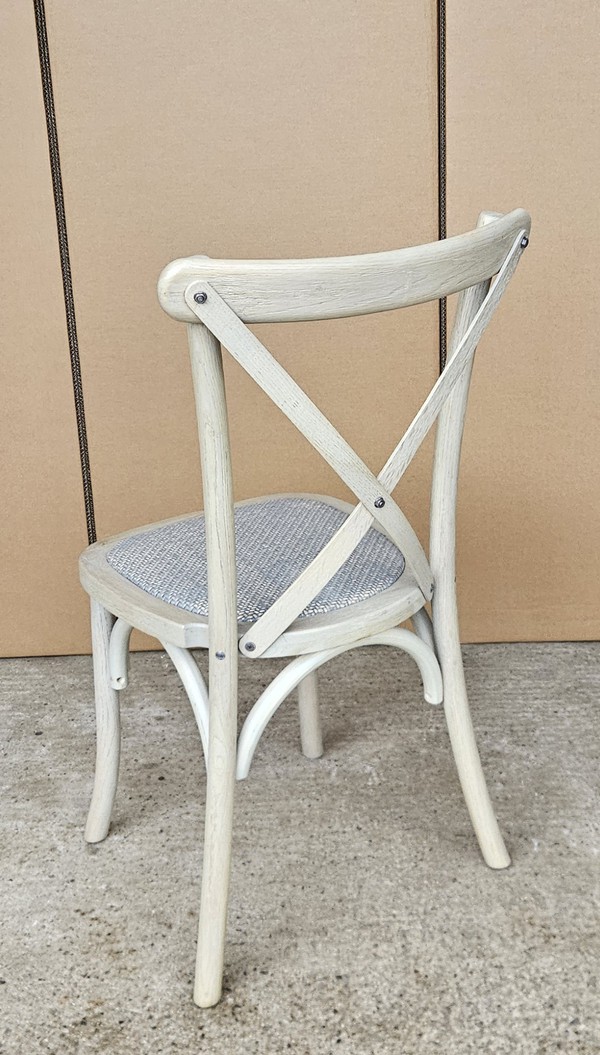 New 200x Mottled Grey Oak Cross Back Chairs