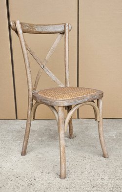 New Rustic Oak Cross Back Chairs For Sale