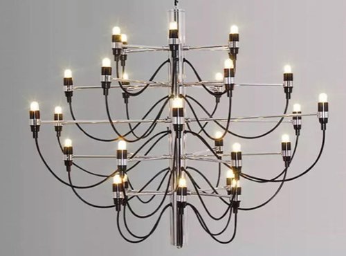 10x Chrome Contemporary Chandelier / Italian Style For Sale 10x Chrome Contemporary Chandelier / Italian Style For Sale