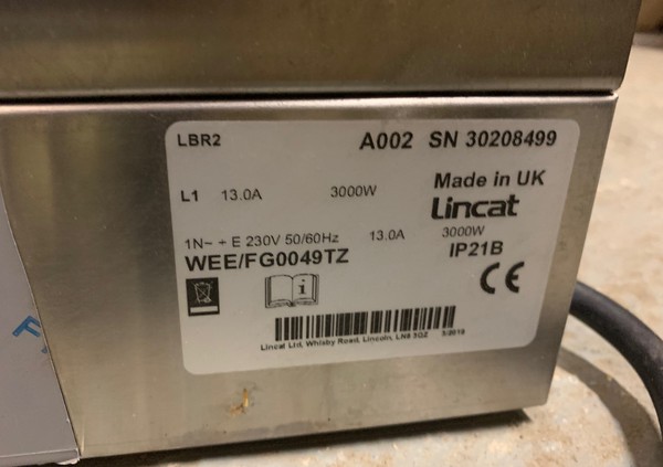 Used Lincat LBR2 Twin Top Hot Plate