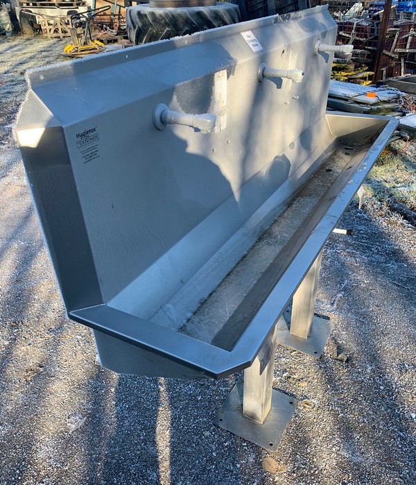 Secondhand Triple Tap Trough Knee Operated Sink For Sale