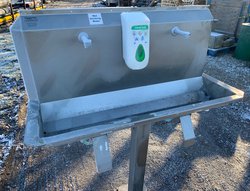 Secondhand Used Two Tap Trough Knee Operated Sink For Sale