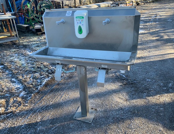 Used Two Tap Trough Knee Operated Sink For Sale