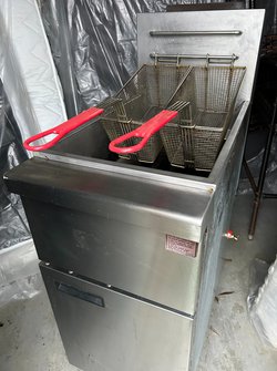 Secondhand Twin Basket Heavy Duty Gas Fryer For Sale