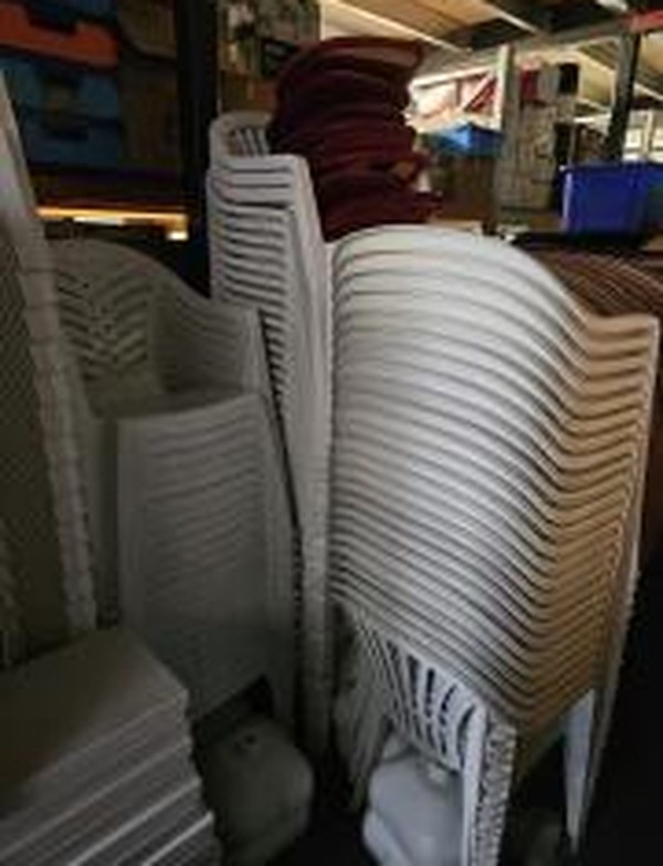 Secondhand 82x White Plastic Garden Chairs