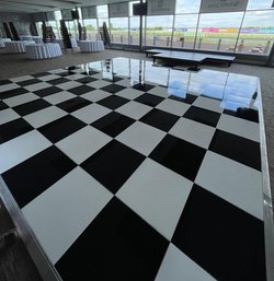 Secondhand Black And White Dance Floor - 28ft x 28ft For Sale