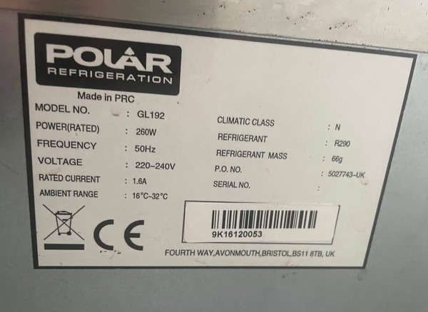 Used Polar GL192 Ice Machine