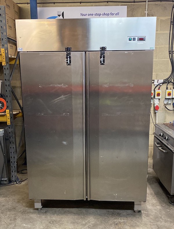 Double Door Upright Stainless Steel Fridge