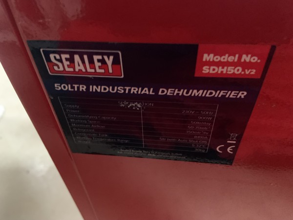 Secondhand Sealey 50ltr Dehumidifier For Sale