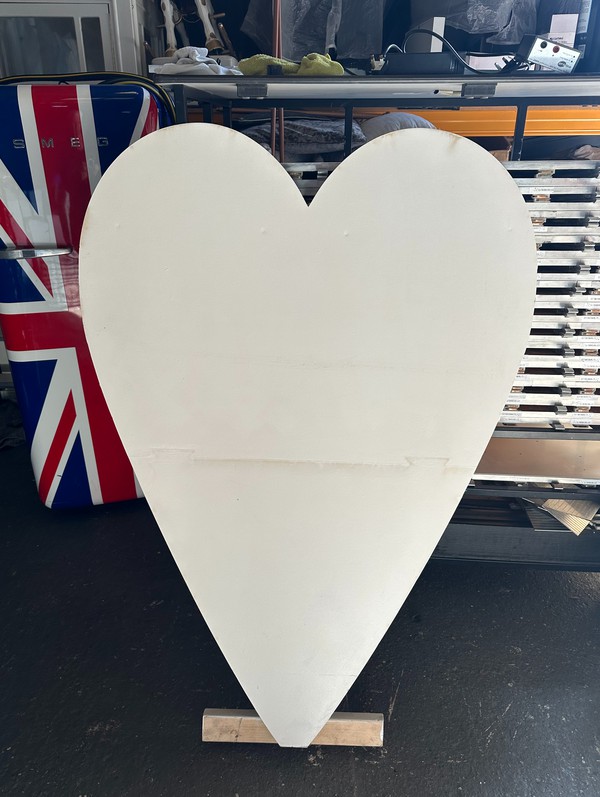 White Wooden Hearts