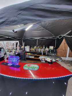 Curved Mobile Bar on Wheels