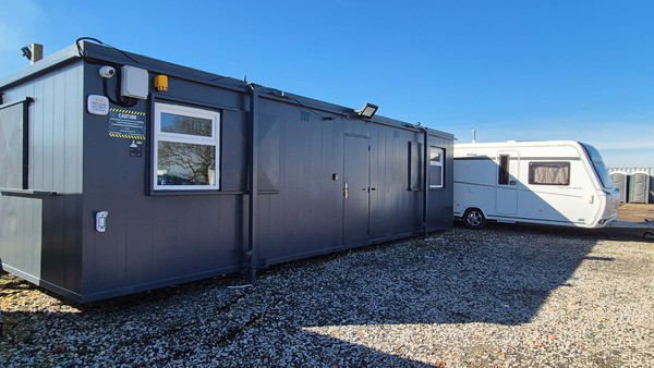 Secondhand 32x10ft Portable Building Refurbished in Grey For Sale