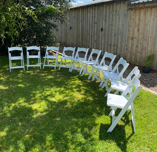 White folding chairs White folding chairs