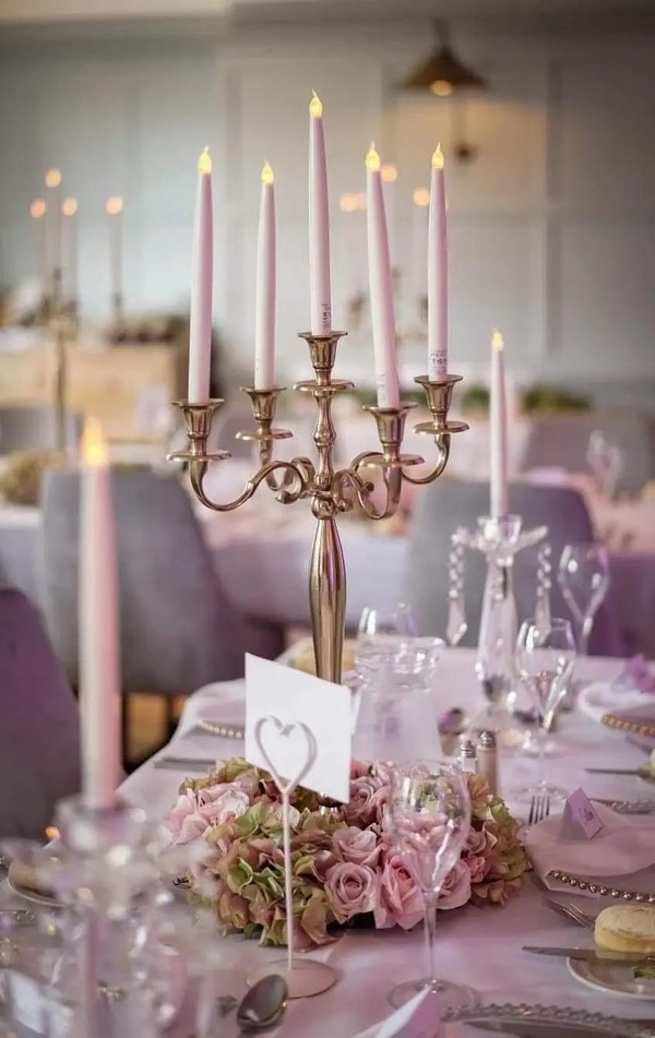 Bronze Gold Candelabra Centrepiece and Wreath