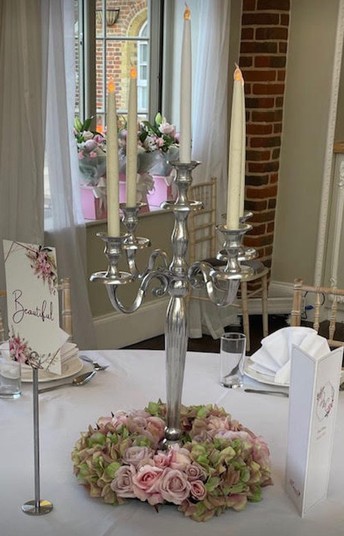 Candelabra Centrepiece And Floral Wreath Candelabra Centrepiece And Floral Wreath