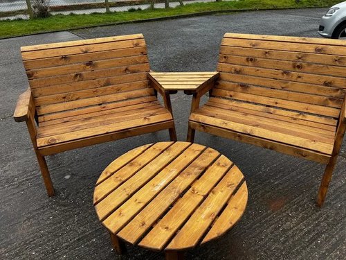 Wooden bench set Wooden bench set