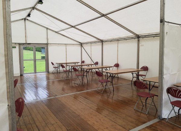 9m x 12m marquee inside