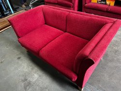 Bright red sofa