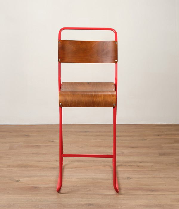 Red  Retro Canteen Bar Stools