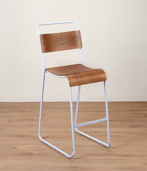 White  Retro Canteen Bar Stools