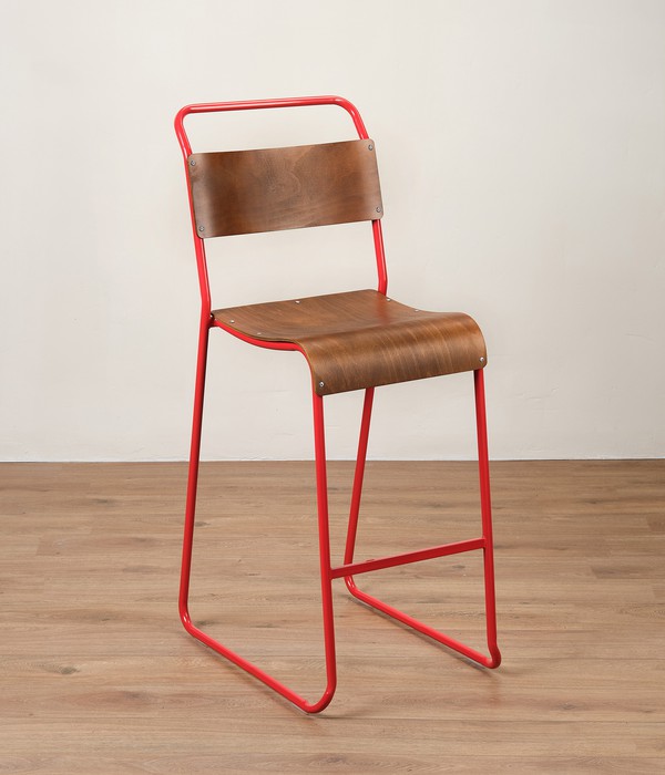 Retro Canteen Bar Stools with ply seat