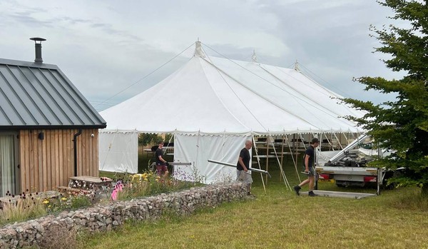 Canvas marquee for sale 50ft wide by 80ft long Canvas marquee for sale 50ft wide by 80ft long