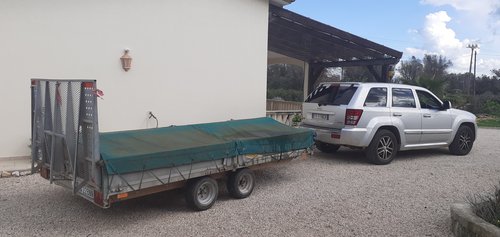 Drop side plant trailer with cover Drop side plant trailer with cover
