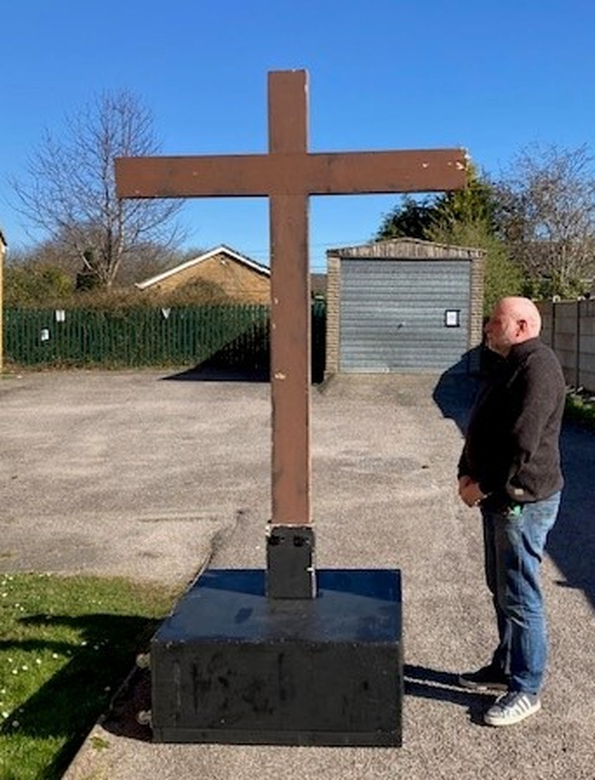 Secondhand Prop Shop | Easter | 9ft Tall Christian Cross Prop - Somerset