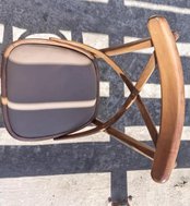 Brown Cross Back Cafe Dining Chairs