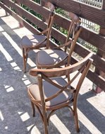Brown Cross Back Dining Chairs