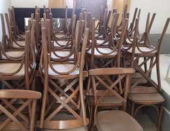 Job Lot Brown Cross Back Dining Chairs