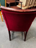 Secondhand Padded Red Velvet Wooden Dining Chair For Sale Restaurant Bar Pub Bistro Cafe