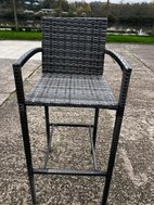 Gray rattan high bar stool