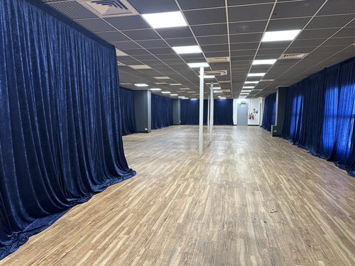 Navy Blue Crushed Velvet Drapes for sale