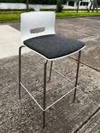 Chrome, white and grey hight stool