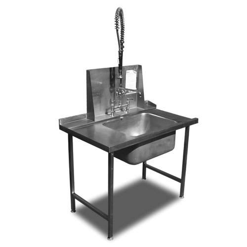 Single sink with wash arm and mixer tap Single sink with wash arm and mixer tap