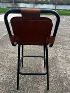Industrial leather high bar stools
