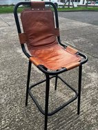Leather high bar stool