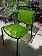Green and black beer garden chairs
