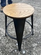 Low barstool wooden and black
