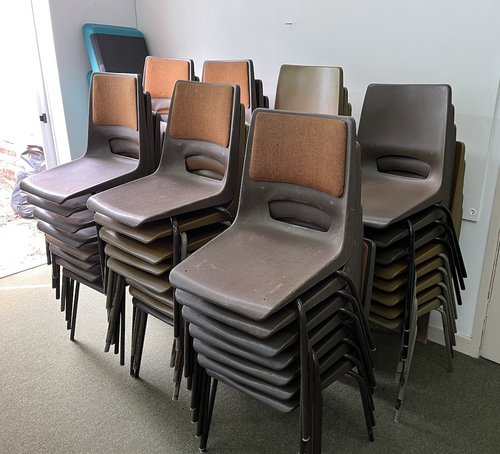 tan and dark brown stacking chairs tan and dark brown stacking chairs
