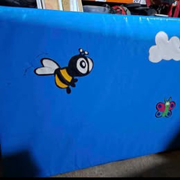 Blue soft play with bees